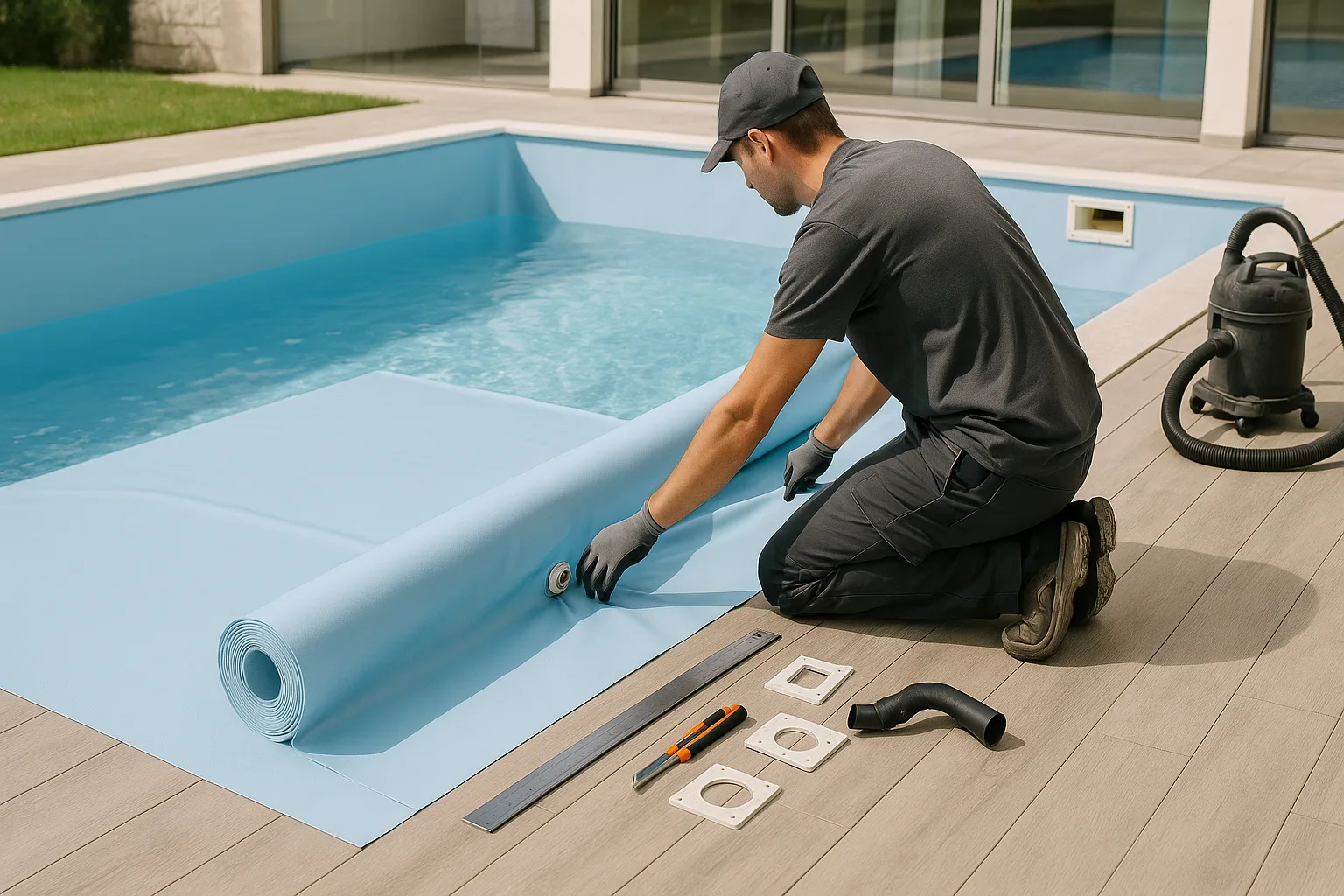 Préparation du bassin pour la pose du liner